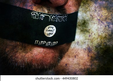 Islamic State Censorship Grunge Concept