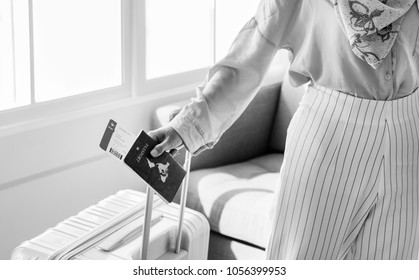 Islamic Woman Holding Passport