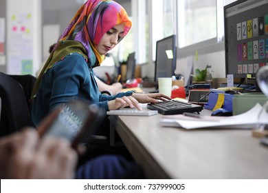 Islamic Woman Working 