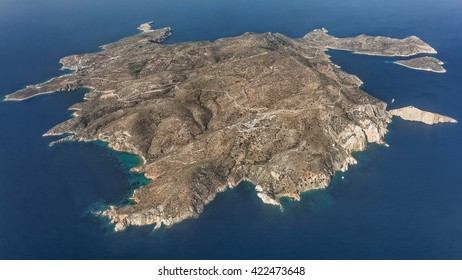 Island Of Donousa, Cyclades, Greece, Aerial View