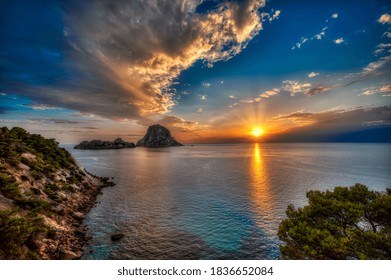 The Island of Es Vedra. This huge rock pyramid is located in the southwest of the island in front of Cala d'Hort, in the municipality of Sant Josep de Sa Talaia - Ibiza.