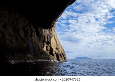 Island of Flores ocean cave. Azores, Portugal