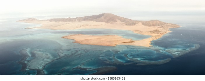 Island Panorama The Tyrant In The Red Sea. View From The Plane