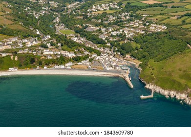 Isle Of Man, British Isles - June 16, 2004: Laxey And Laxey Harbour, Isle Of Man