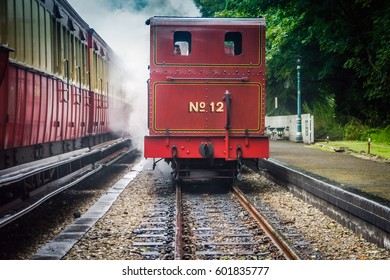 Isle Of Man Douglas June 2 2016: Vintage Train Railway Wagon. Original Old Train Rail Car. Old Trail Rails Route Steam Railway. Train Railway Car Carriage.  Old Railway Carriage Railroad Car Wagon