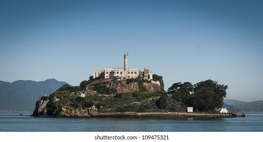 isle of the prison alcatraz at blue sunny summer day - Powered by Shutterstock