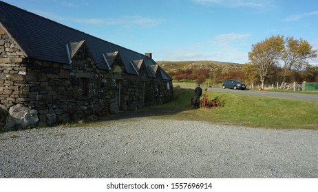 Isle Of Skye, Scotland - 18 OCTOBER 2019 : An Old Stone Barn By Roadside, Building Of Staffin Dinosaur Museum, Home To Internationally Acclaimed Collection Of Dinosaur Fossils.  