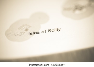 Isles Of Scilly. United Kingdom On A Geography Map