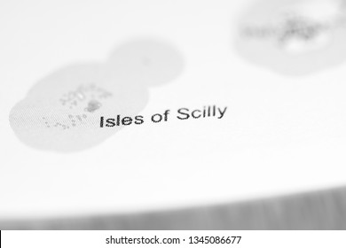 Isles Of Scilly. United Kingdom On A Geography Map