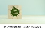 ISO 14001 certified environmental management systems. Requirements for an environmental management system for organization can use to enhance environmental performance.
ISO 14001 on wooden cubes.