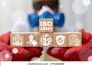ISO 45001 Industrial Safety Work Health Standard Concept.