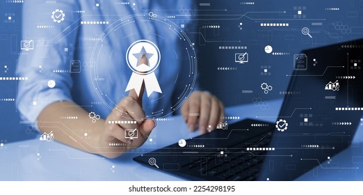 ISO certification and quality management. Quality control certification and standardization. Internation standards quality assurance concept.  - Shutterstock ID 2254298195