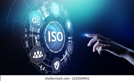 ISO standards quality control assurance warranty business technology concept. - Shutterstock ID 1253334961