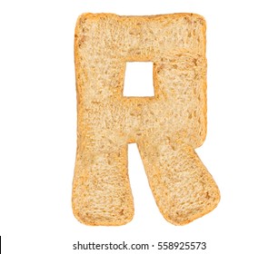 Isolate bread letter, alphabet on white background