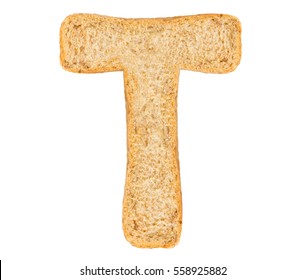Brotbuchstaben einzeln, Alphabet auf weißem Hintergrund