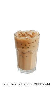 Isolate Iced Coffee In Glass On White Background