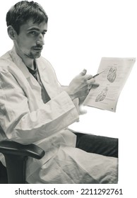 Isolate Object, Solid White Background - Medical Doctor Explaining