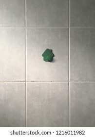 Isolate Plastic Hook On Tile Wall Background