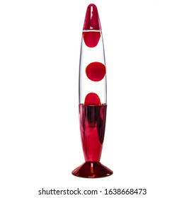 Isolate Red Lava Lamp On White Background