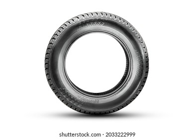 isolate tire, side view, icon on a white background - Shutterstock ID 2033222999
