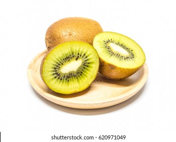 isolate white background of kiwifruit