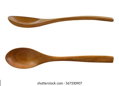 Isolate Wood Spoon On White Background