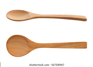 Isolate Wood Spoon On White Background