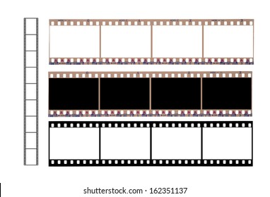 Isolated 36 Mm Filmstrip  On A White Background