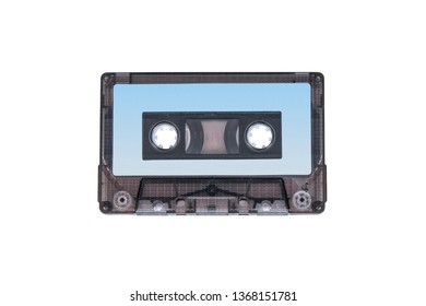 isolated 90s music tape casette mockup white background