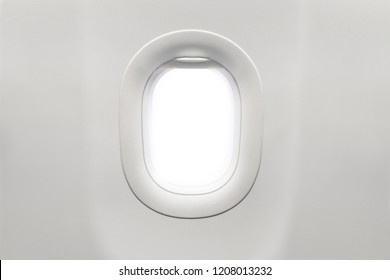 Isolated Airplane Window From Customer Seat View