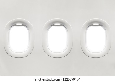 Isolated Airplane Window From Customer Seat View