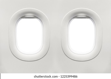 Isolated Airplane Window From Customer Seat View