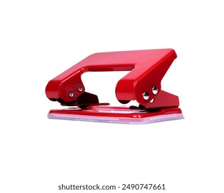 Isolated angle view of a double hole paper puncher