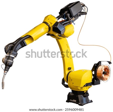 Isolated automatic welding robot arm.