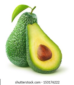 Isolated avocado. Cut avocado fruit isolated on white background - Shutterstock ID 153176222