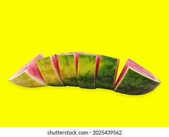 Isolated Background Fruit Red Sliced Watermelon, Luscious Fruit View To Eat On A Hot Day Good Replacement For Water In The Body