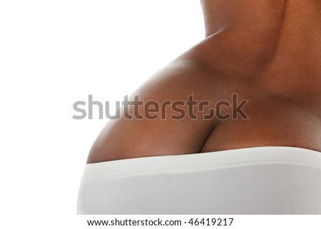 isolated backside with partial white cotton panties