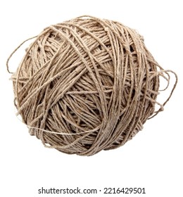 Isolated Ball Of Brown Twine.