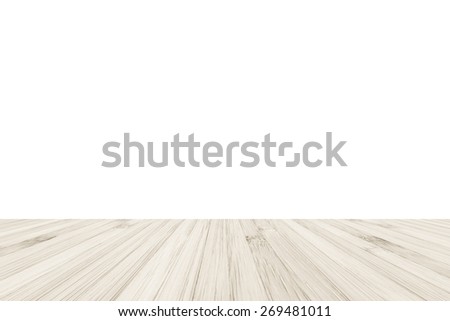 Isolated bamboo wood floor texture on white wall background