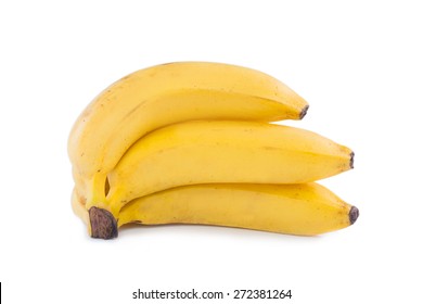 Isolated bananas on a white background.