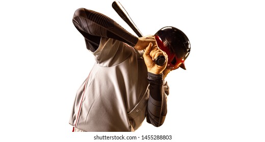 Isolated Baseball Player On A White Background