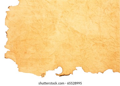 Isolated Beige Scorched Paper As A Backround