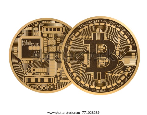 Isolated Bitcoin Back Front Stock Photo Edit Now 771038389!    - 