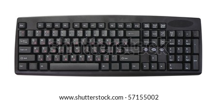 isolated black keyboard on a white background