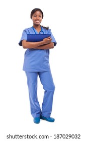 Isolated Black Nurse Full Length 