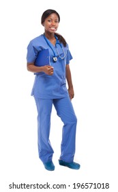 Isolated Black Nurse full length 