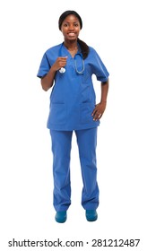 Isolated Black Nurse Full Length