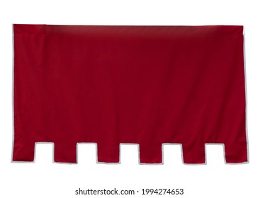 Isolated Blank Medieval Hanging Red Banner