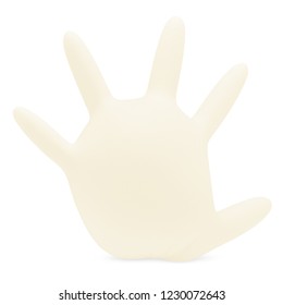 Isolated Blown Up Cream Surgical And Utility Rubber Glove