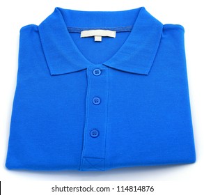 Isolated Blue Golf Shirt